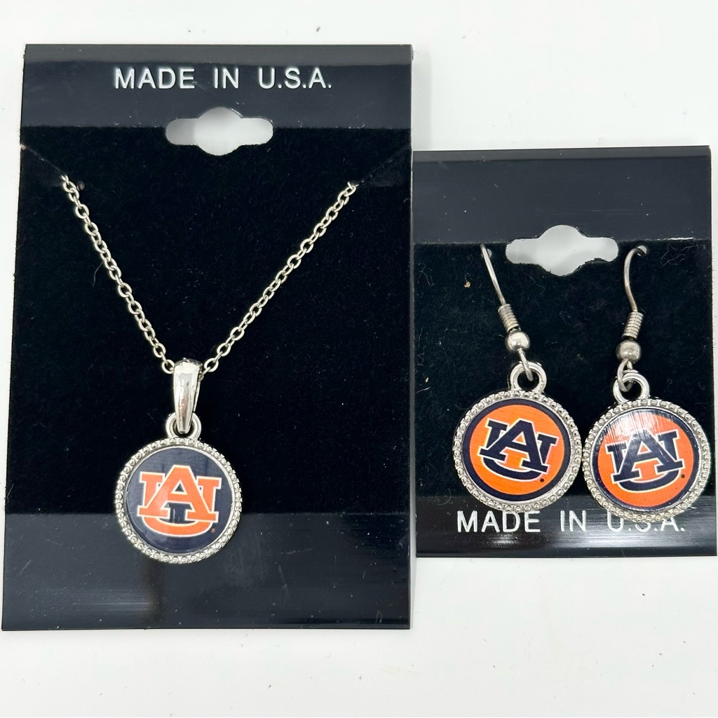 Auburn University Necklace Earrings Set